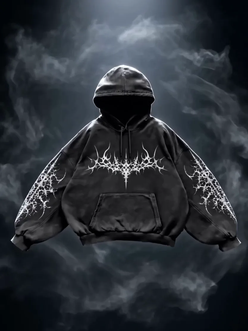 Gothic Hoodie. Concept, streetwear